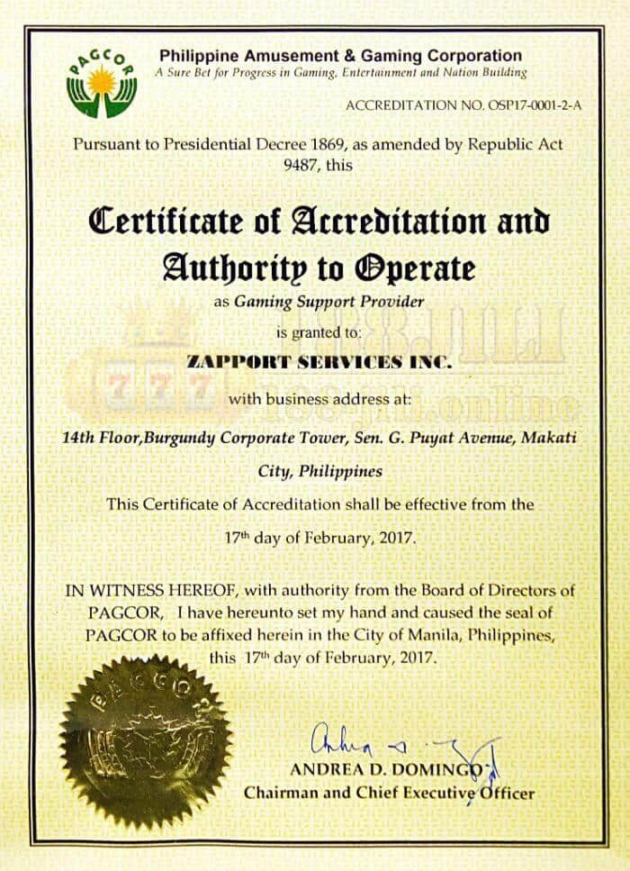 Legal Certifications of 188JILI